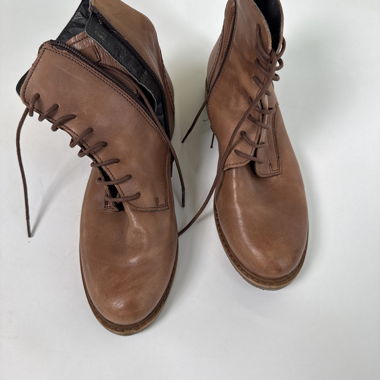 Brown lace-up ankle boots