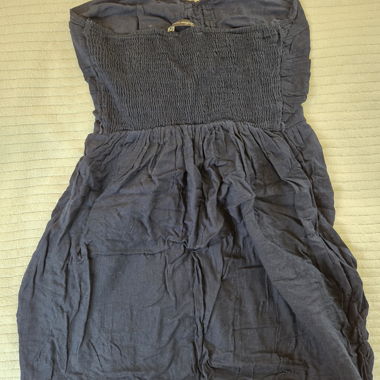 Navy blue strapless dress