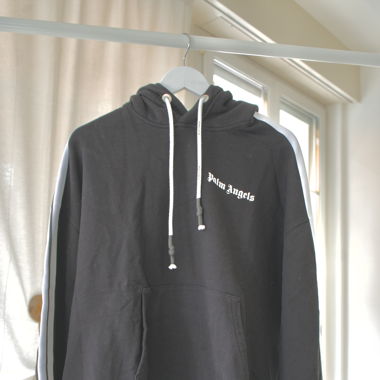 Palm Angels, Black Stripped Hoodie