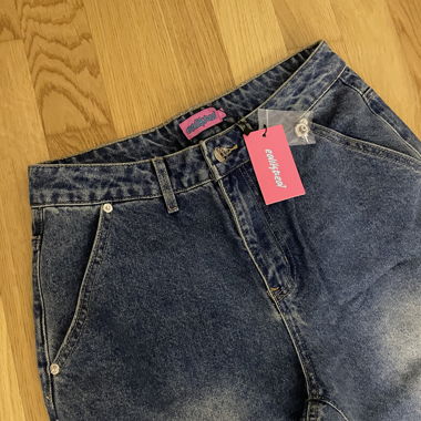 Jeans super baggy a gamba larga blu