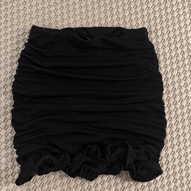 Black Ruched Mini Skirt