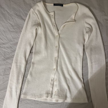 Brandy Melville white ribbed cardigan