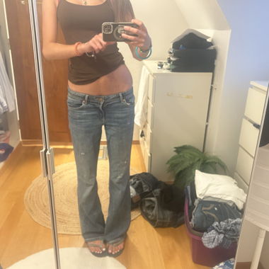 Blue denim jeans
