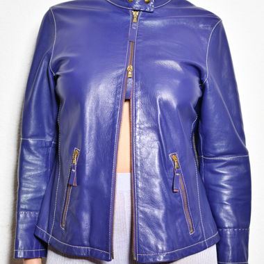 Purple Vintage Y2K Leather Jacket