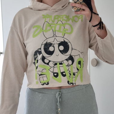 Felpa corta H&M beige