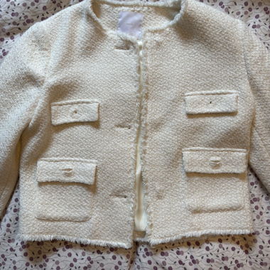Giacca in tweed crema MNG