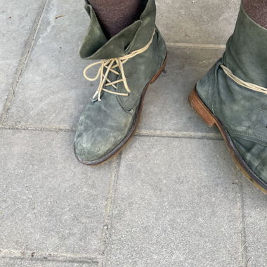 Green leather Boots