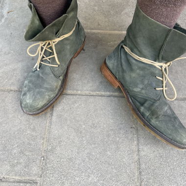 Green leather Boots