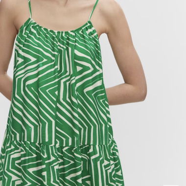Abito lungo verde con stampa