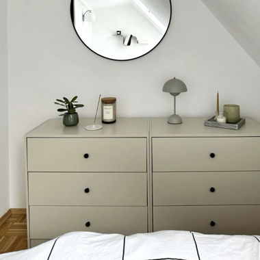 1 Chest of 3 drawers in light beige - IKEA Gursken