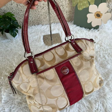 Coach Handbag beige/bordeaux