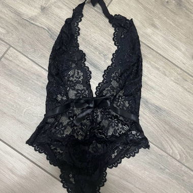 Black Lace Bodysuit unworn Size S