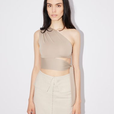 Beige asymmetrisches Top - LEICHT - NEU