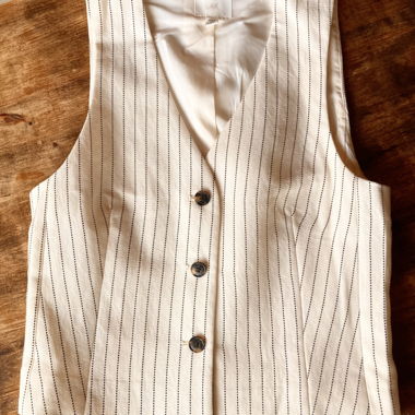 White Striped Vest