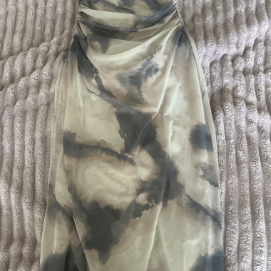 Abito bustier fluido stampato