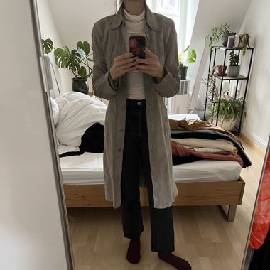 Long leather jacket