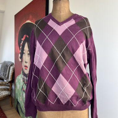 LERROS argyle V-neck sweater L
