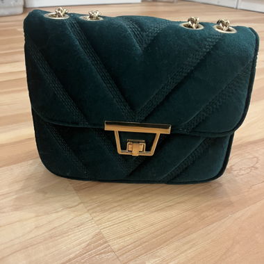 Dunkelgründe Samt Handtasche