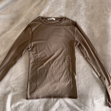 Haut Zara marron à manches longues