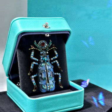 Scarab Brooch "Blue Ciel"