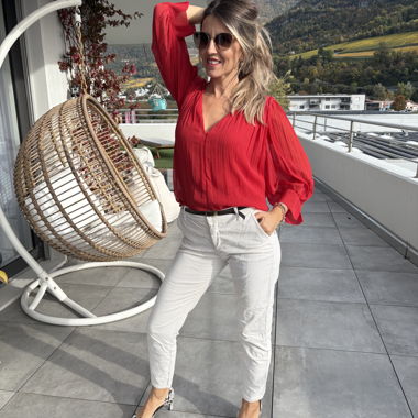 Red Zara Shirt – Size XS (Fits S & M)