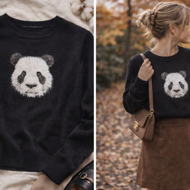 Panda Feinstrick Pullover  Boutique Italien