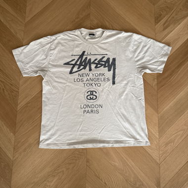 T-shirt Stussy World Tour crema