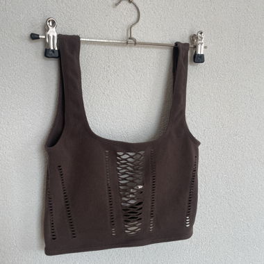 Braunes Crop-Top, rückenfrei
