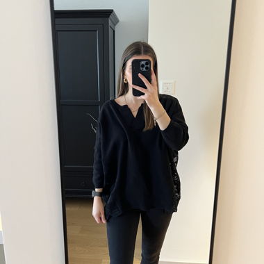Claudie Pierlot Pullover schwarz mit Spitze