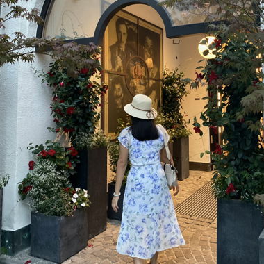 Abito midi in chiffon floreale