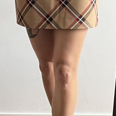Jupe courte plissée à carreaux H&M
