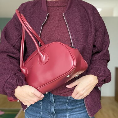 Set bordeaux, Giacca & Maglione & Borsa