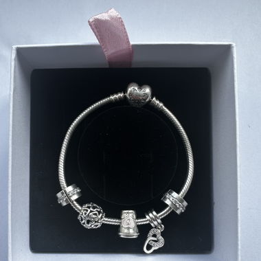 Pandora-Armband Silber mit 5 Charms