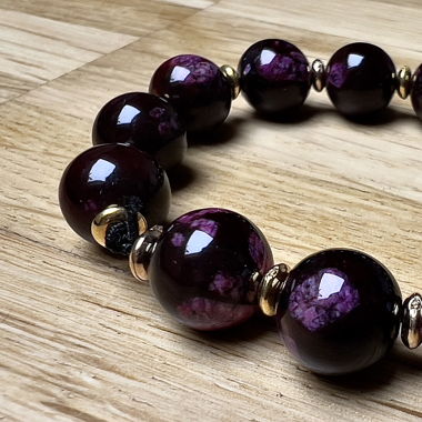 Dunkelroter Jaspis Natursteinperlen Armband 