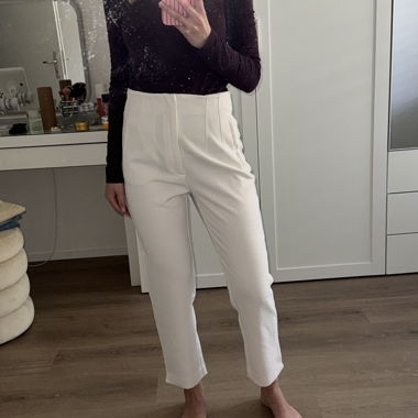 White High-Waist Pants