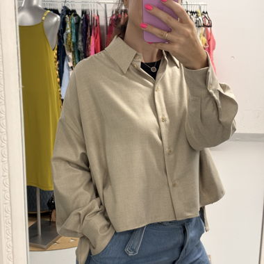 Drykorn oversize Bluse beige 36-40 Hemdbluse