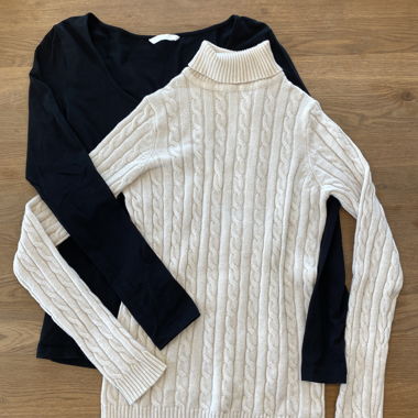 2 dünne Pullover schwarz und weiss