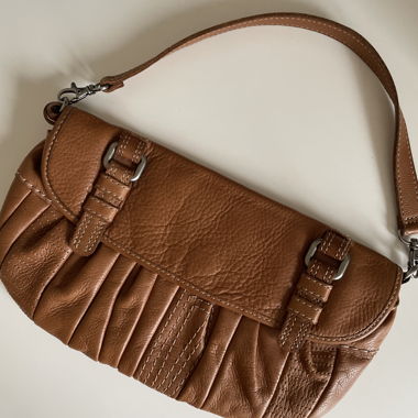 Vintage sac bandoulière marron Fossil, cuir véritable !