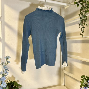 Haut côtelé avec détails de blouse – S/M