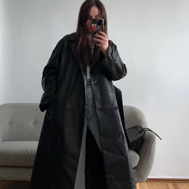 NA-KD Black Belted Pu Trenchcoat