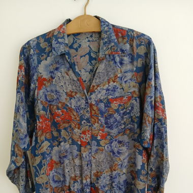 Flower Shirt Vintage Unisex Size L