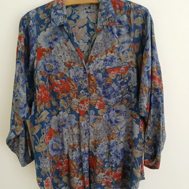 Flower Shirt Vintage Unisex Size L