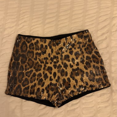 Leopard Sequin Shorts