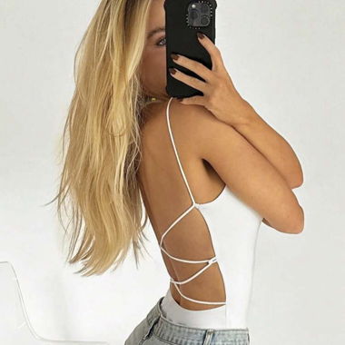 Top dos nu blanc 