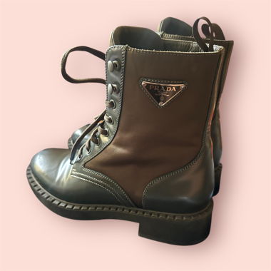 Stivaletti utility PRADA khaki verde militare