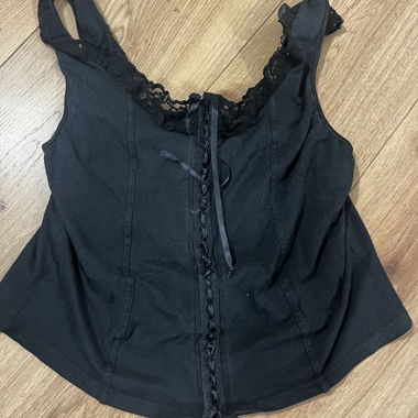 vintage lace-up top