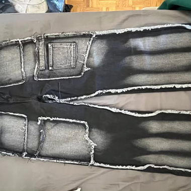 Jeans noirs délavés