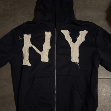 Felpa con zip NY nera