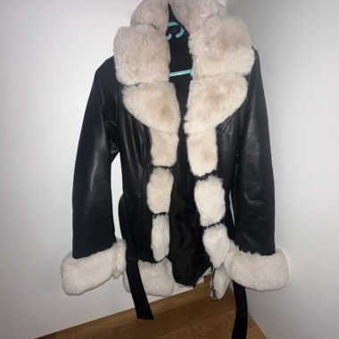 Lederjacke mit Kunstfell, Grösse M