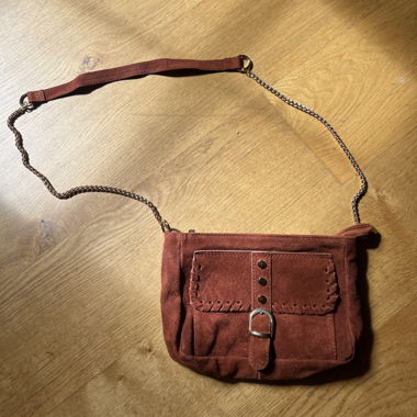 Sac à bandoulière en cuir orange 